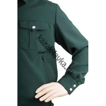 Куртка форменная на молнии, зеленая, габардин_3