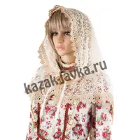 Донской платок - капор "Православная женщина" гипюр