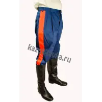 Брюки в сапоги синие красный лампас, габардин