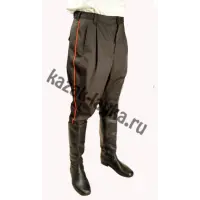 Брюки в сапоги черные красный лампас, смесовка