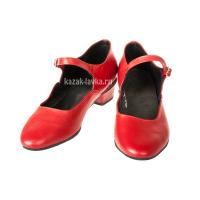 Туфли танцевальные красные, прошивные