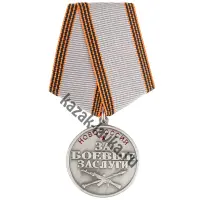 Медаль "За Боевые заслуги Новороссия" ( со звездой, серая лента)