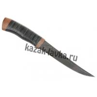 Нож Щука (дамасск, рукоять - кожа)