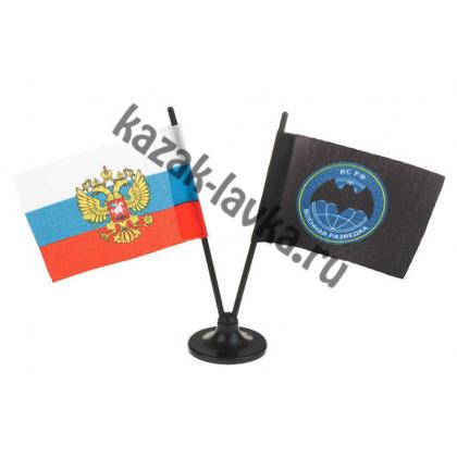 Флаг двойной сувенирный Россия с гербом Военная разведка