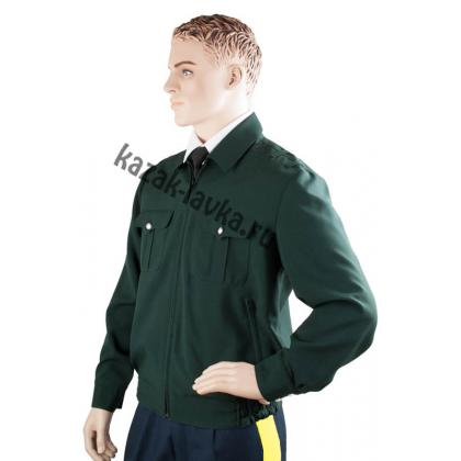 Куртка форменная на молнии, зеленая, габардин_1