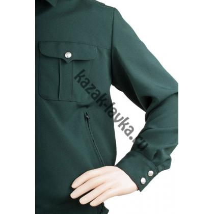 Куртка форменная на молнии, зеленая, габардин_3
