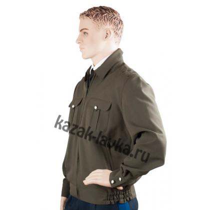 Куртка форменная на молнии, оливковая, габардин_1