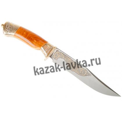 Нож Охотник золоч под.упаковка  (сталь ЭИ107-нерж.)