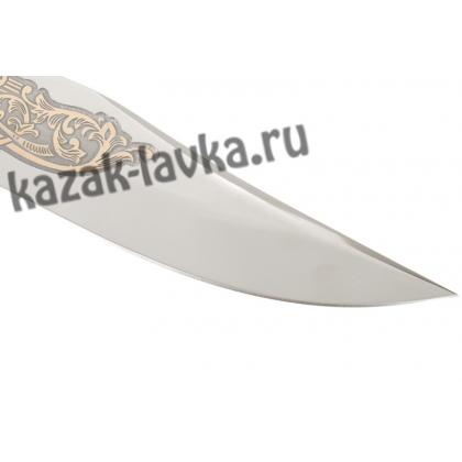 Нож Охотник золоч под.упаковка  (сталь ЭИ107-нерж.)2