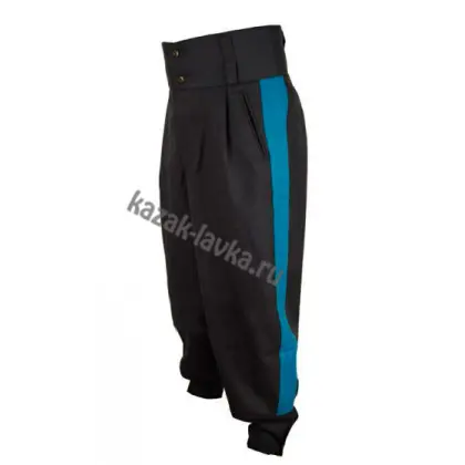 Шаровары казачьи синие лазоревый лампас, пш