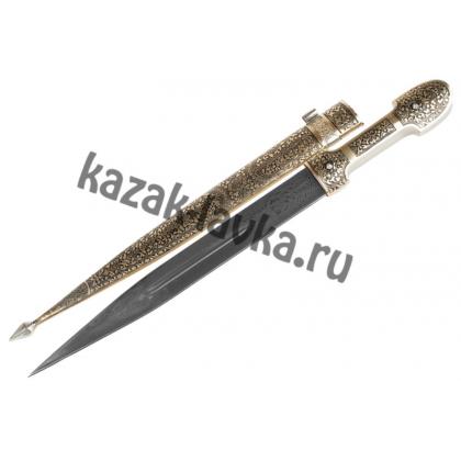 Кинжал кавказский металл ножны лакированный