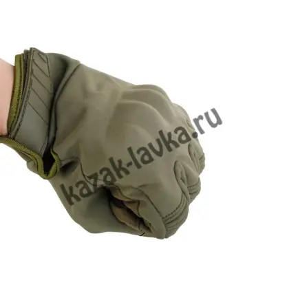 Перчатки тактические с пальцами хаки олива1
