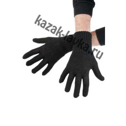 Перчатки черные полушерстяные одинарная вязка