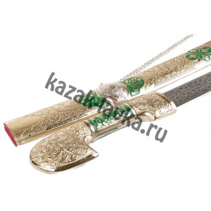 Шашка кавказская Шамиль ножны мельхиор латунь горячая эмаль цвет в ассорт2
